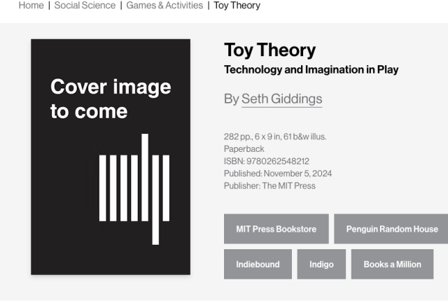 a clipped screenshot from the MIT Press webpage for Toy Theory