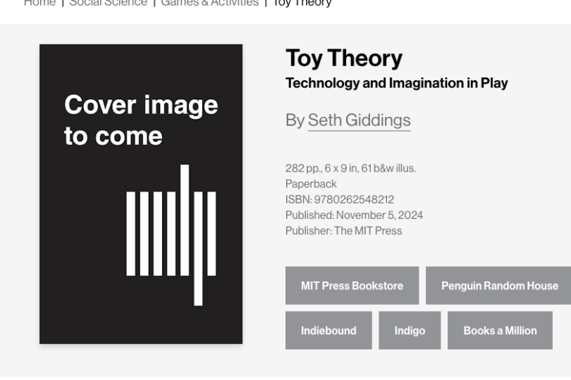 a clipped screenshot from the MIT Press webpage for Toy Theory