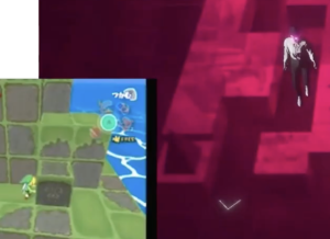 composite image of screenshots from Legend of Zelda and Lorelei and the Laser Eyes, each showing a puzzle environment